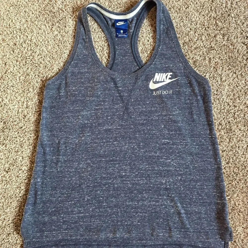 Nike Womens M Gray Blue Dri-FIT Athletic Racerback Tank Top